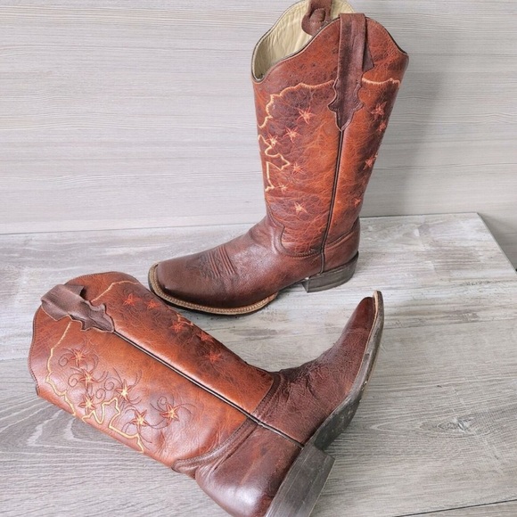 Women’s Tall Stetson Western Cowboy Boots Sz 10 - Picture 3 of 9
